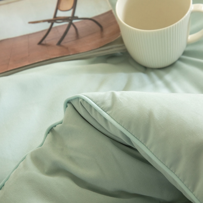 91家纺网 家纺一手货源 找家纺 慕尚家纺 2025新款大豆纤维被被子被芯 大豆纤维被薄荷绿