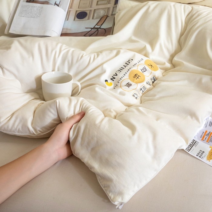 91家纺网 家纺一手货源 找家纺 慕尚家纺 2025新款大豆纤维被被子被芯 大豆纤维被白