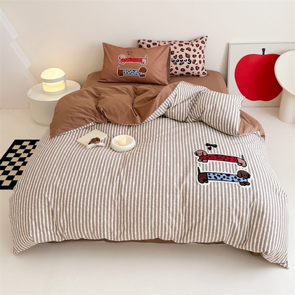 91家纺网 家纺一手货源 找家纺 （总）珺柔家纺 2024新款数码印花全棉磨毛毛巾绣四件套