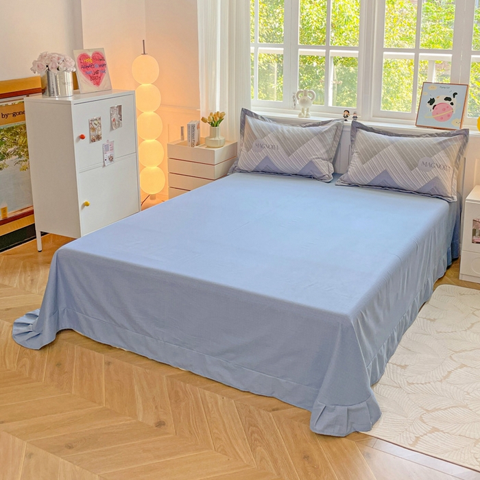 91家纺网 家纺一手货源 找家纺 暖芯优选 2025新款直播爆款加厚全棉磨毛四件套喷气印花纯棉（一字绣工艺款）学生三件套10月上新 费洛斯