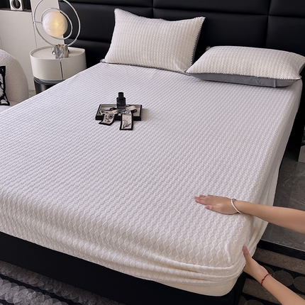 91家纺网 家纺一手货源 找家纺 （总）菡宝 2024新款素色烂花床笠