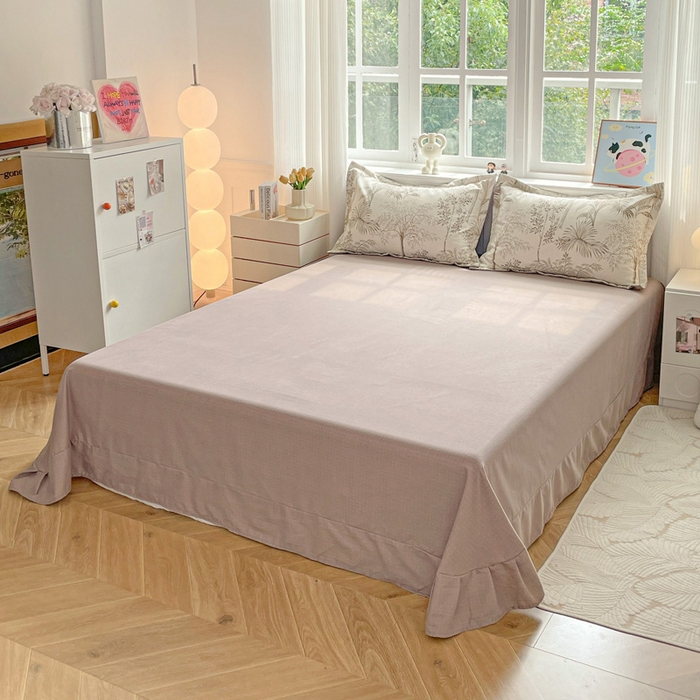 91家纺网 家纺一手货源 找家纺 暖芯优选 2025新款直播爆款加厚全棉磨毛四件套喷气印花纯棉（一字绣工艺款）学生三件套10月上新 若影