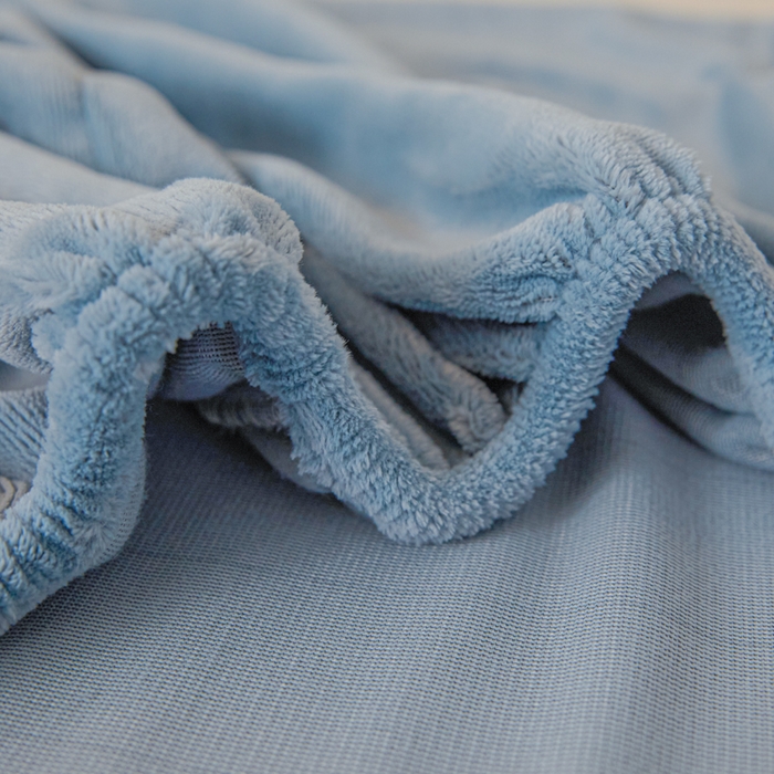 91家纺网 家纺一手货源 找家纺 鑫钰 2024秋冬新款加厚牛奶绒防水床笠 湖蓝