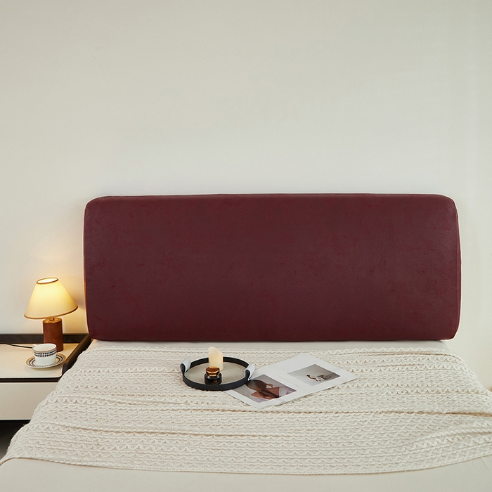 91家纺网 家纺一手货源 找家纺 共鸣沙发套 2024新款纳米科技布系列床头罩 科技布-酒红