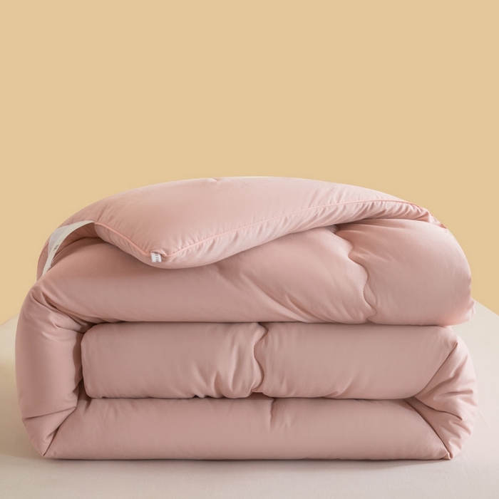 91家纺网 家纺一手货源 找家纺 慕尚家纺 2025新款大豆纤维被被子被芯 大豆纤维被桃粉