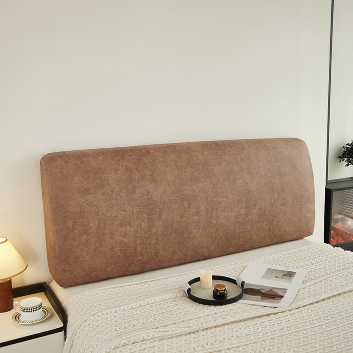 91家纺网 家纺一手货源 找家纺 共鸣沙发套 2024新款纳米科技布系列床头罩 科技布-棕黄