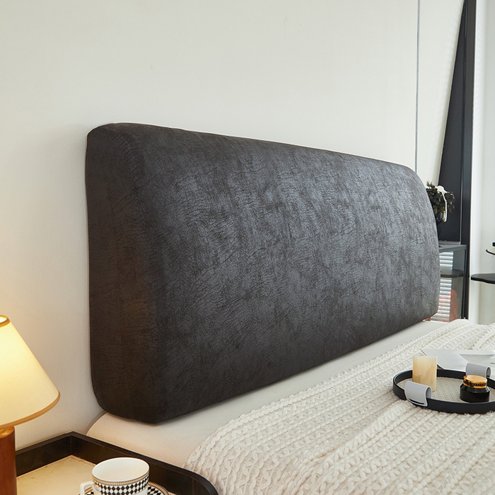 91家纺网 家纺一手货源 找家纺 共鸣沙发套 2024新款纳米科技布系列床头罩 科技布-黑棕