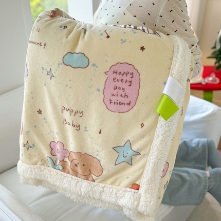 91家纺网 家纺一手货源 找家纺 吉象家纺 2024新款高克重牛奶绒羊羔绒印花毛毯 动物聚会趴