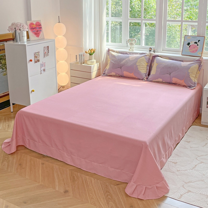 91家纺网 家纺一手货源 找家纺 暖芯优选 2025新款直播爆款加厚全棉磨毛四件套喷气印花纯棉（一字绣工艺款）学生三件套10月上新 秋叶