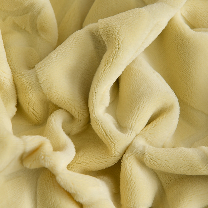 91家纺网 家纺一手货源 找家纺 菡宝 2024新款贝壳边无印风230g雕花绒单被套 华威-鹅黄