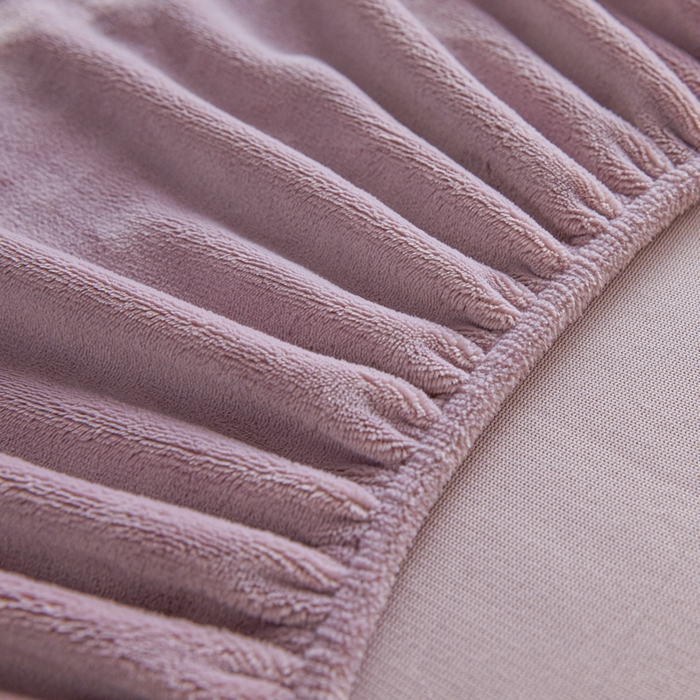 91家纺网 家纺一手货源 找家纺 鑫钰 2024秋冬新款加厚牛奶绒防水床笠 紫色