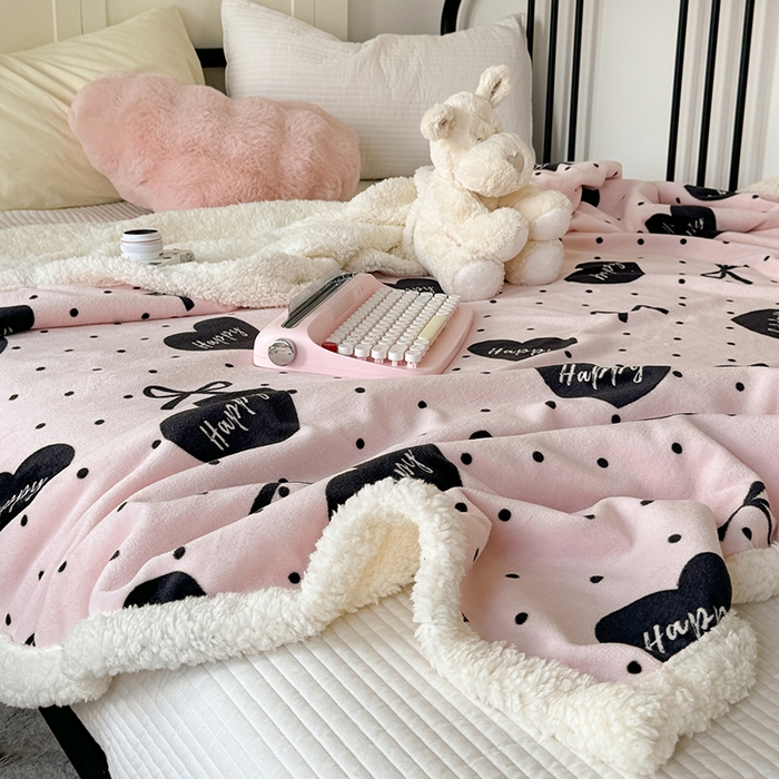 91家纺网 家纺一手货源 找家纺 吉象家纺 2024新款高克重牛奶绒羊羔绒印花毛毯 苏沫