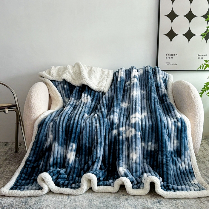 91家纺网 家纺一手货源 找家纺 （总）璐维斯家纺 2025款双层加厚毛毯羊羔绒牛奶绒保暖毯子盖毯午睡法莱绒多功能毯子跨境外贸直播电商专供礼品绒毯