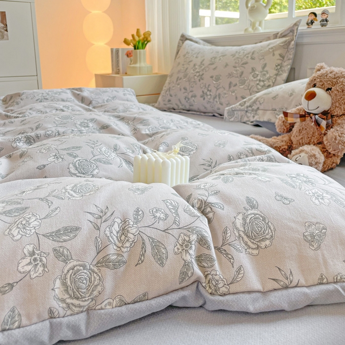 91家纺网 家纺一手货源 找家纺 暖芯优选 2025新款直播爆款加厚全棉磨毛四件套喷气印花纯棉（一字绣工艺款）学生三件套10月上新 啬园