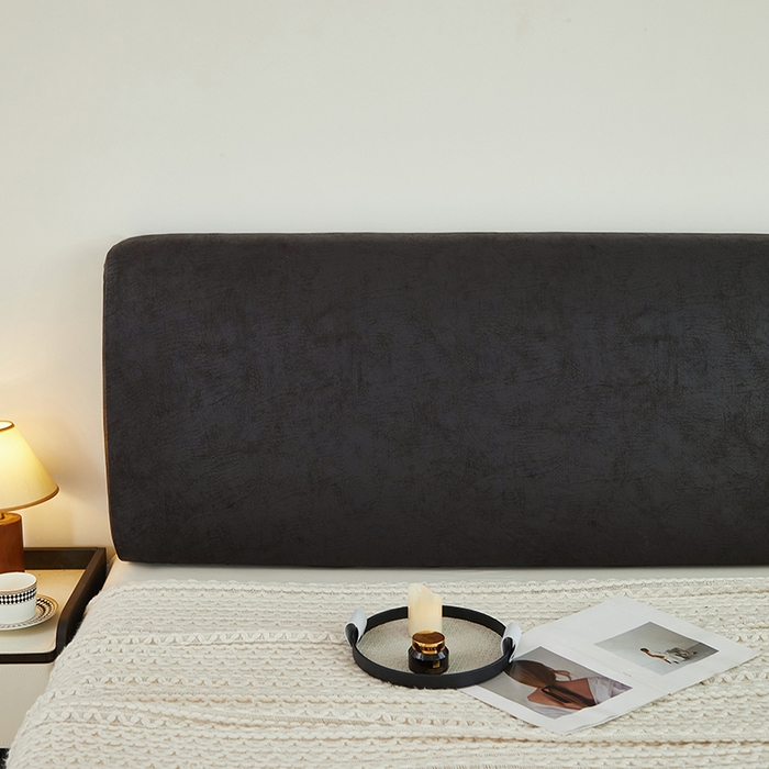 91家纺网 家纺一手货源 找家纺 共鸣沙发套 2024新款纳米科技布系列床头罩 科技布-黑棕