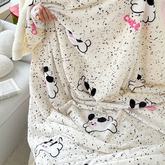 91家纺网 家纺一手货源 找家纺 吉象家纺 2024新款高克重牛奶绒羊羔绒印花毛毯 修狗