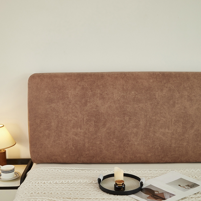 91家纺网 家纺一手货源 找家纺 共鸣沙发套 2024新款纳米科技布系列床头罩 科技布-棕黄
