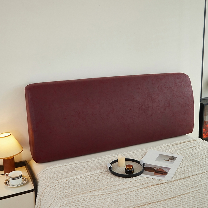 91家纺网 家纺一手货源 找家纺 共鸣沙发套 2024新款纳米科技布系列床头罩 科技布-酒红
