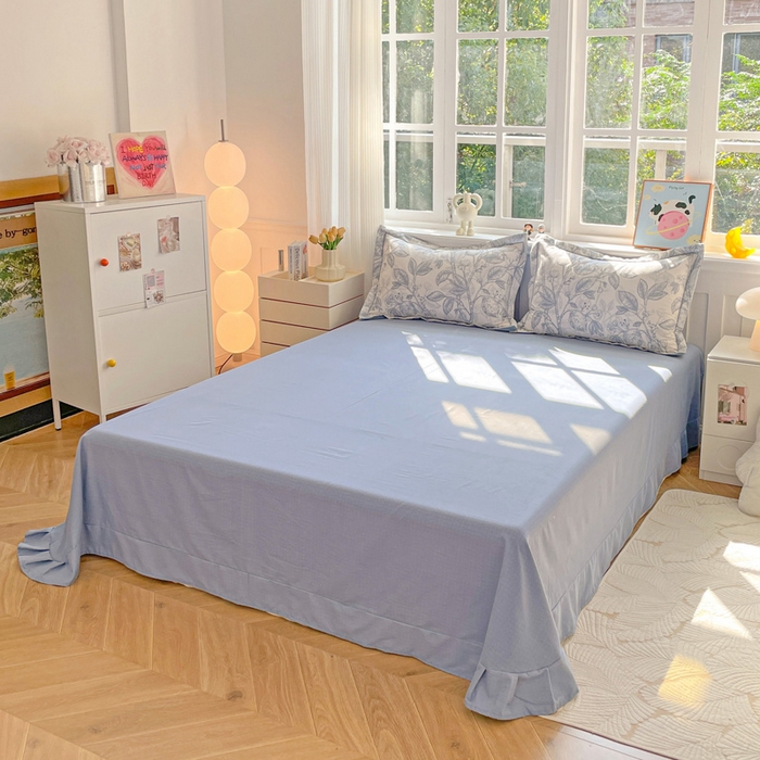 91家纺网 家纺一手货源 找家纺 暖芯优选 2025新款直播爆款加厚全棉磨毛四件套喷气印花纯棉（一字绣工艺款）学生三件套10月上新 汀兰