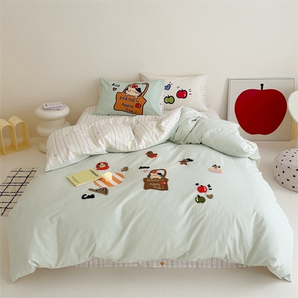 91家纺网 家纺一手货源 找家纺 （总）珺柔家纺 2024新款数码印花全棉磨毛毛巾绣四件套