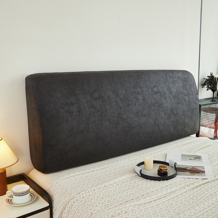 91家纺网 家纺一手货源 找家纺 共鸣沙发套 2024新款纳米科技布系列床头罩 科技布-黑棕