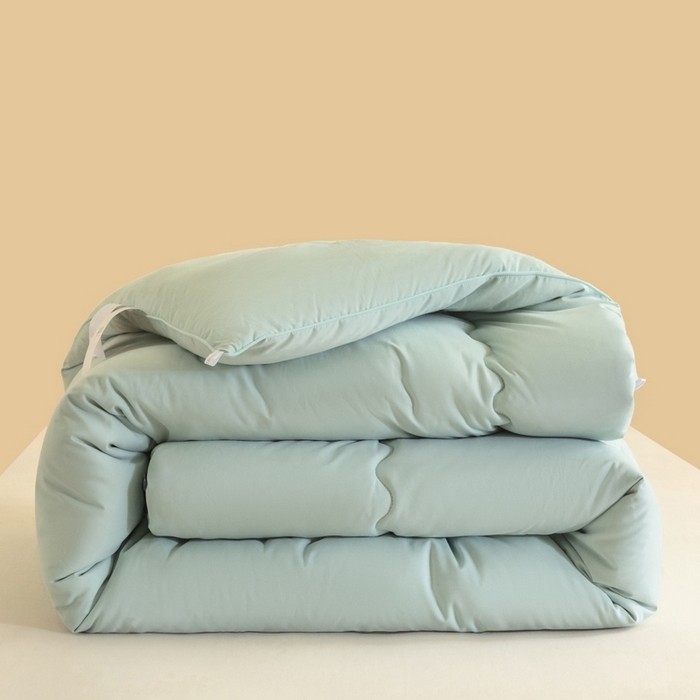 91家纺网 家纺一手货源 找家纺 慕尚家纺 2025新款大豆纤维被被子被芯 大豆纤维被薄荷绿