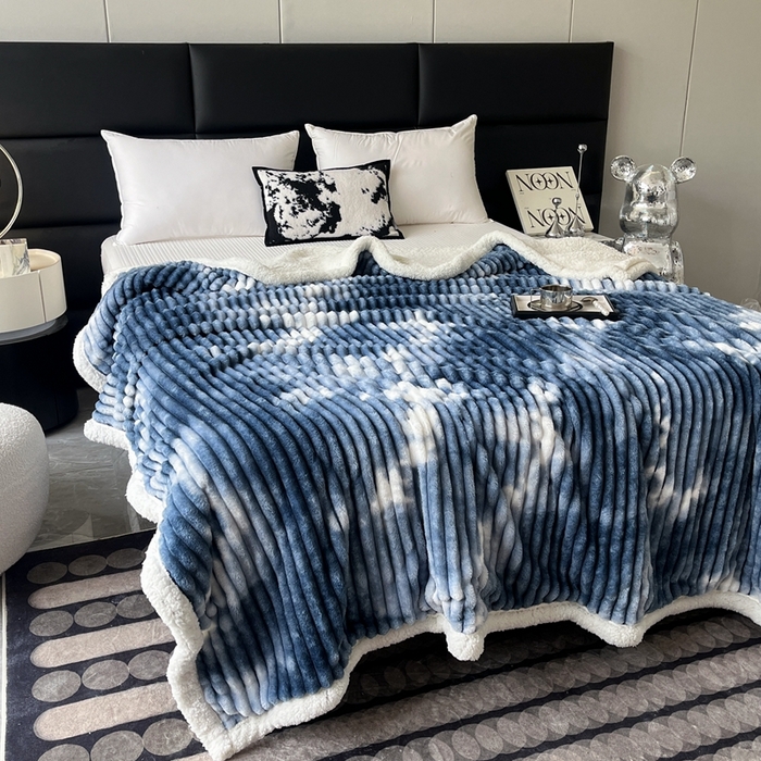 91家纺网 家纺一手货源 找家纺 （总）璐维斯家纺 2025款双层加厚毛毯羊羔绒牛奶绒保暖毯子盖毯午睡法莱绒多功能毯子跨境外贸直播电商专供礼品绒毯