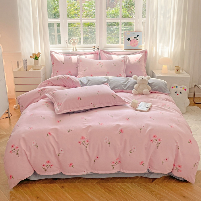 91家纺网 家纺一手货源 找家纺 暖芯优选 2025新款直播爆款加厚全棉磨毛四件套喷气印花纯棉（一字绣工艺款）学生三件套10月上新 晚风吟