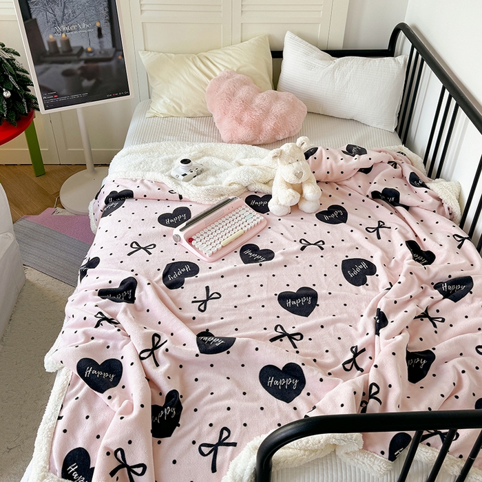 91家纺网 家纺一手货源 找家纺 吉象家纺 2024新款高克重牛奶绒羊羔绒印花毛毯 苏沫