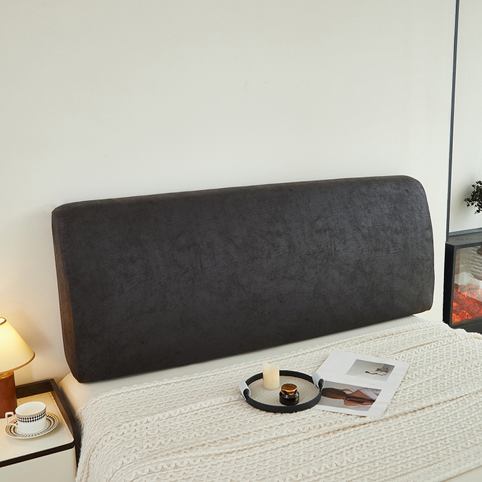 91家纺网 家纺一手货源 找家纺 共鸣沙发套 2024新款纳米科技布系列床头罩 科技布-黑棕