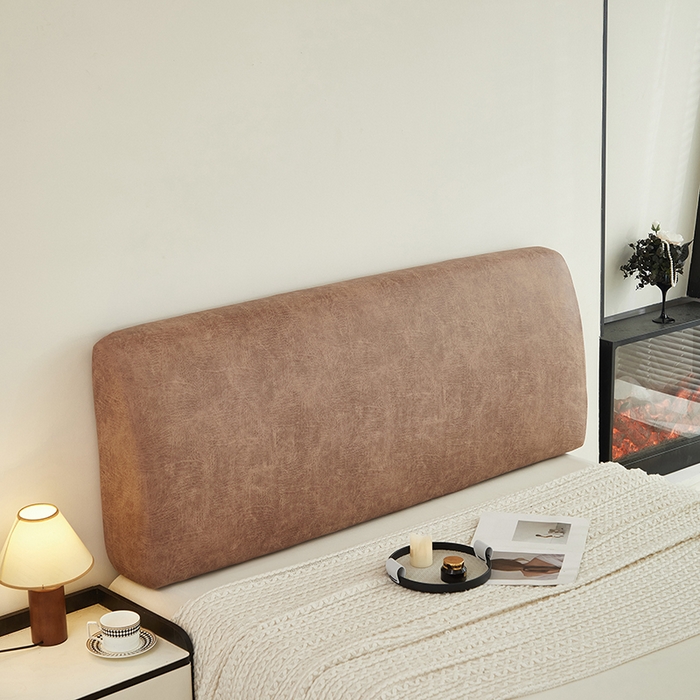 91家纺网 家纺一手货源 找家纺 共鸣沙发套 2024新款纳米科技布系列床头罩 科技布-棕黄