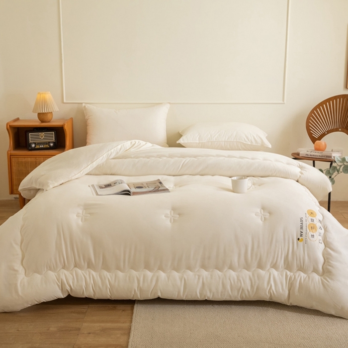 91家纺网 家纺一手货源 找家纺 慕尚家纺 2025新款大豆纤维被被子被芯 大豆纤维被白