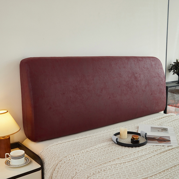 91家纺网 家纺一手货源 找家纺 共鸣沙发套 2024新款纳米科技布系列床头罩 科技布-酒红