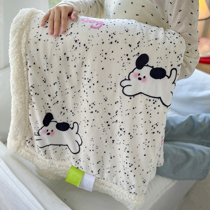 91家纺网 家纺一手货源 找家纺 吉象家纺 2024新款高克重牛奶绒羊羔绒印花毛毯 修狗