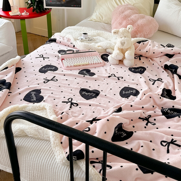 91家纺网 家纺一手货源 找家纺 吉象家纺 2024新款高克重牛奶绒羊羔绒印花毛毯 苏沫