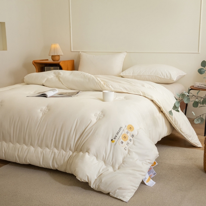 91家纺网 家纺一手货源 找家纺 慕尚家纺 2025新款大豆纤维被被子被芯 大豆纤维被白