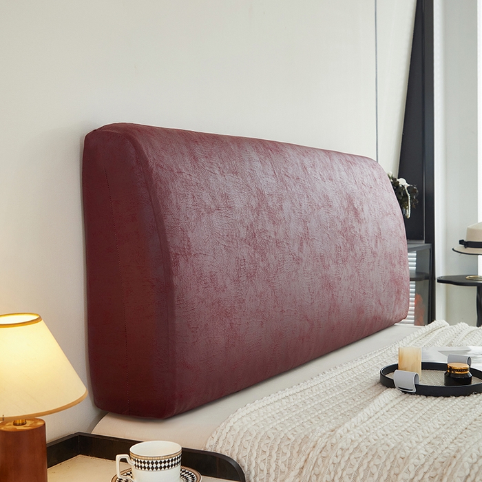 91家纺网 家纺一手货源 找家纺 共鸣沙发套 2024新款纳米科技布系列床头罩 科技布-酒红