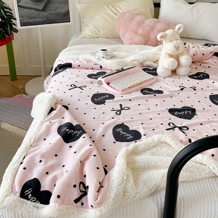 91家纺网 家纺一手货源 找家纺 吉象家纺 2024新款高克重牛奶绒羊羔绒印花毛毯 苏沫