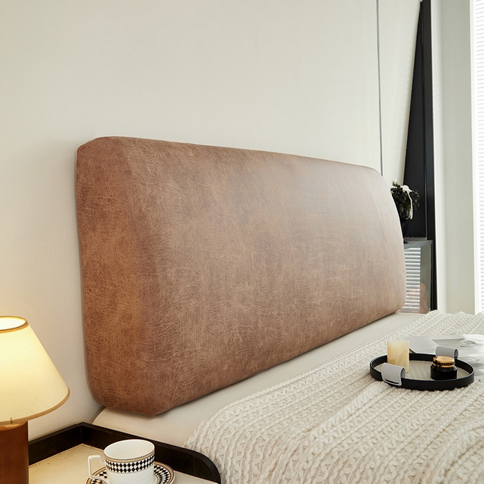 91家纺网 家纺一手货源 找家纺 共鸣沙发套 2024新款纳米科技布系列床头罩 科技布-棕黄