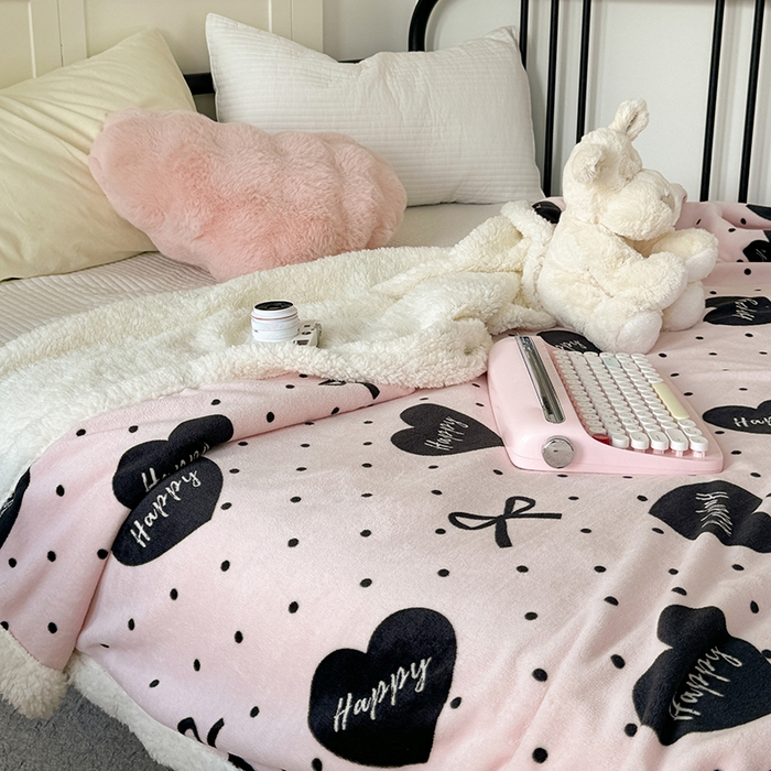 91家纺网 家纺一手货源 找家纺 吉象家纺 2024新款高克重牛奶绒羊羔绒印花毛毯 苏沫