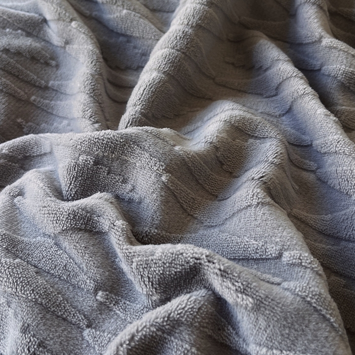 91家纺网 家纺一手货源 找家纺 菡宝 2024新款素色烂花床笠 云梦泽灰