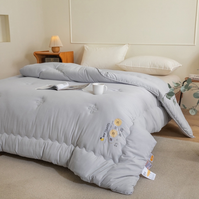 91家纺网 家纺一手货源 找家纺 慕尚家纺 2025新款大豆纤维被被子被芯 大豆纤维被灰