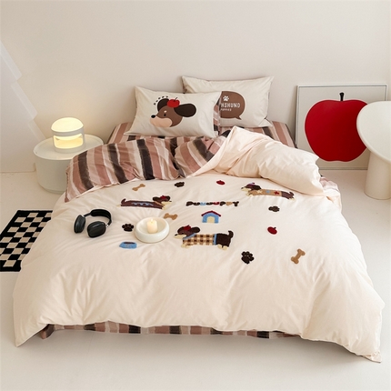 91家纺网 家纺一手货源 找家纺 （总）珺柔家纺 2024新款数码印花全棉磨毛毛巾绣四件套