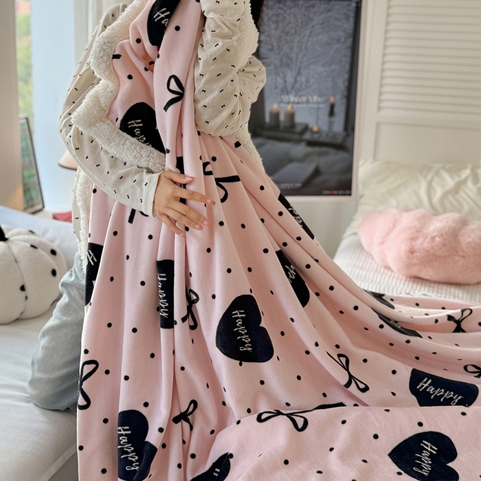 91家纺网 家纺一手货源 找家纺 吉象家纺 2024新款高克重牛奶绒羊羔绒印花毛毯 苏沫