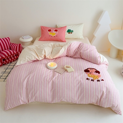 珺柔家纺 2024新款数码印花全棉磨毛毛巾绣四件套 baby象