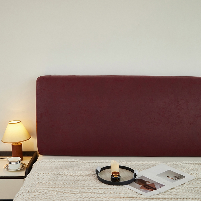 91家纺网 家纺一手货源 找家纺 共鸣沙发套 2024新款纳米科技布系列床头罩 科技布-酒红