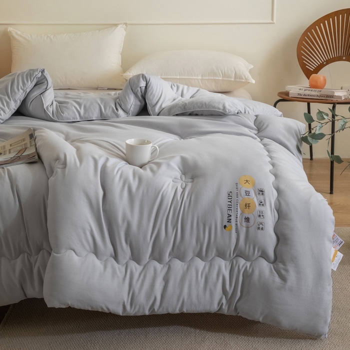 91家纺网 家纺一手货源 找家纺 慕尚家纺 2025新款大豆纤维被被子被芯 大豆纤维被灰