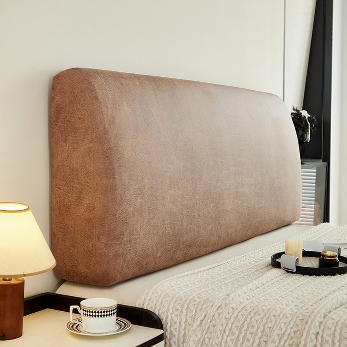 91家纺网 家纺一手货源 找家纺 共鸣沙发套 2024新款纳米科技布系列床头罩 科技布-棕黄