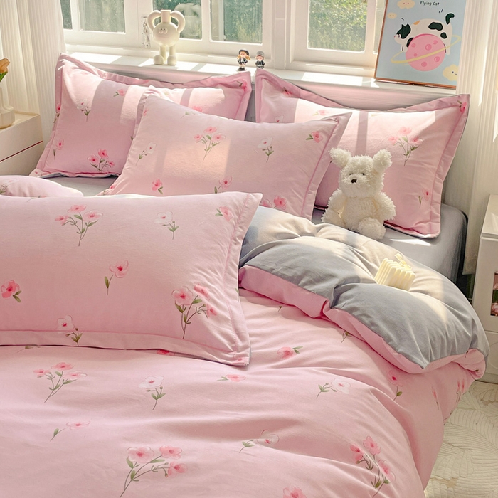 91家纺网 家纺一手货源 找家纺 暖芯优选 2025新款直播爆款加厚全棉磨毛四件套喷气印花纯棉（一字绣工艺款）学生三件套10月上新 晚风吟