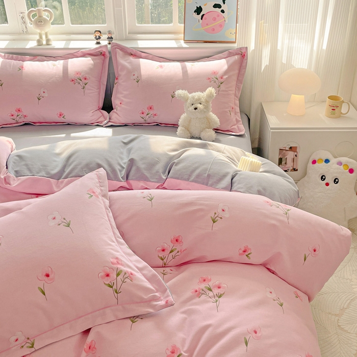 91家纺网 家纺一手货源 找家纺 暖芯优选 2025新款直播爆款加厚全棉磨毛四件套喷气印花纯棉（一字绣工艺款）学生三件套10月上新 晚风吟